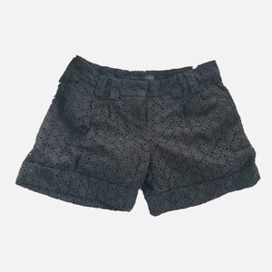 Express Black Eyelet Cotton Shorts Size 2